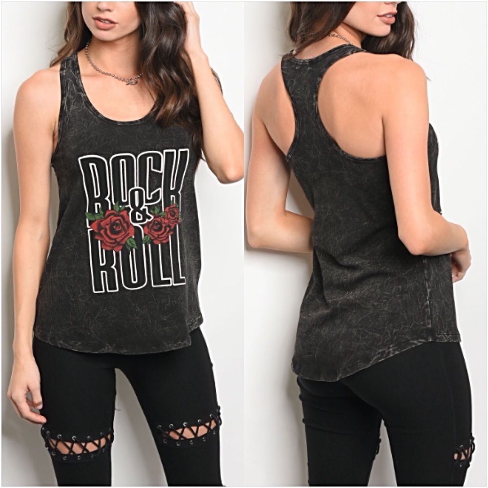 📍SALE Sexy Rock & Roll Mineral Wash Tank Top S - Picture 7 of 8